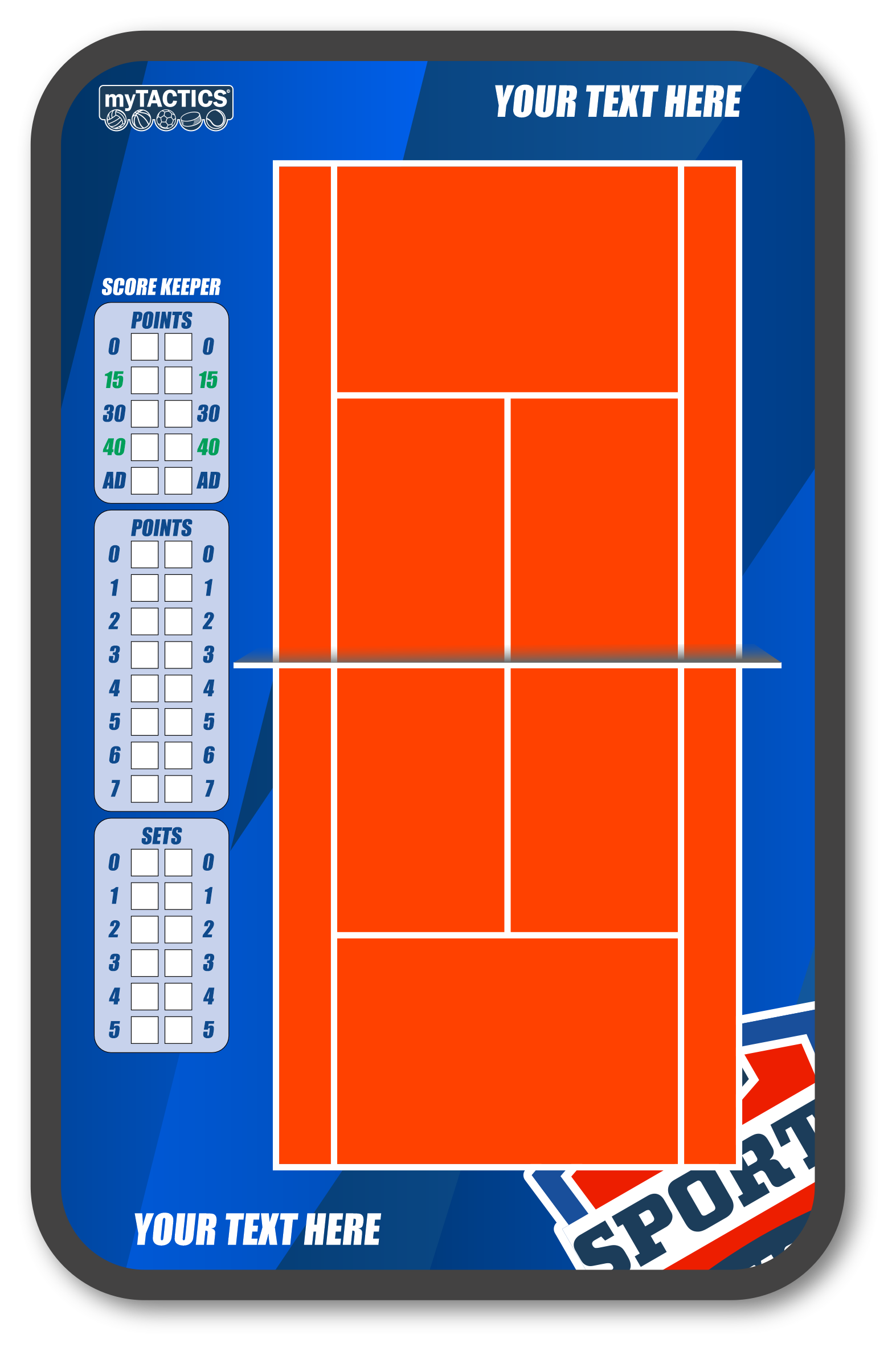 Tavla för tennistaktik