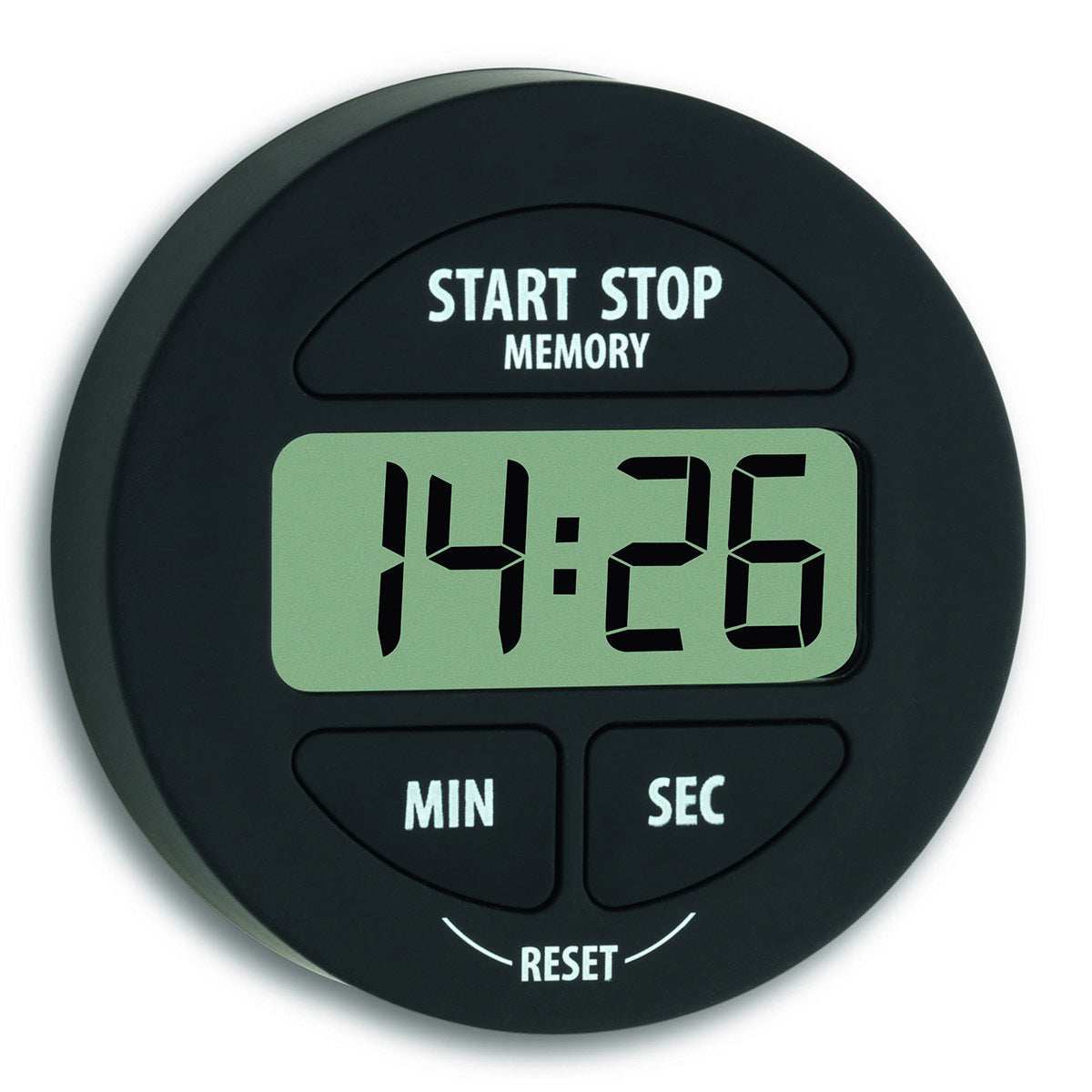 Magnetische kleine Stoppuhr mit LED-Display und Start/Stop-Tasten (schwarz)