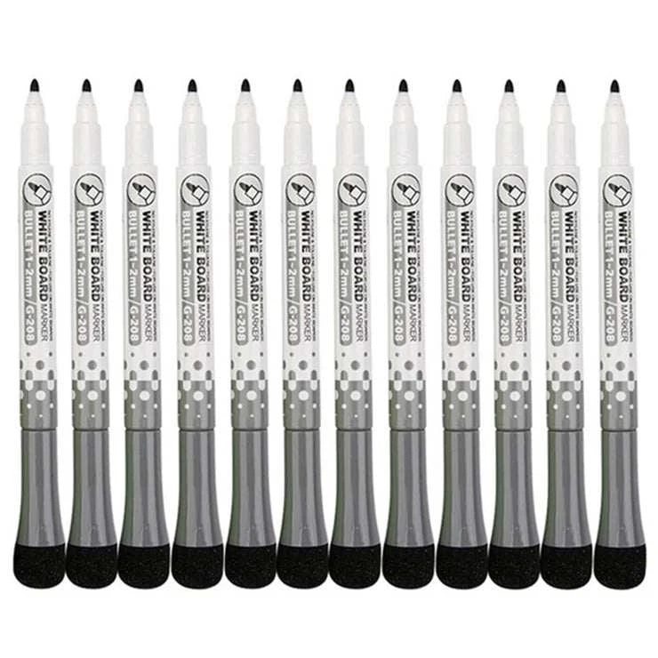 Whiteboard-Marker im Set: mehrere Marker mit Radier-Schwamm und Keilspitze