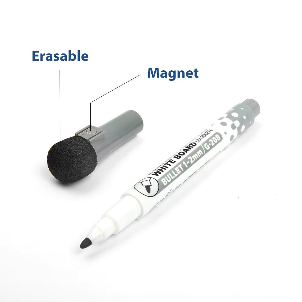 Whiteboard-Marker mit Magnet und Radier-Schwamm, Keilspitze