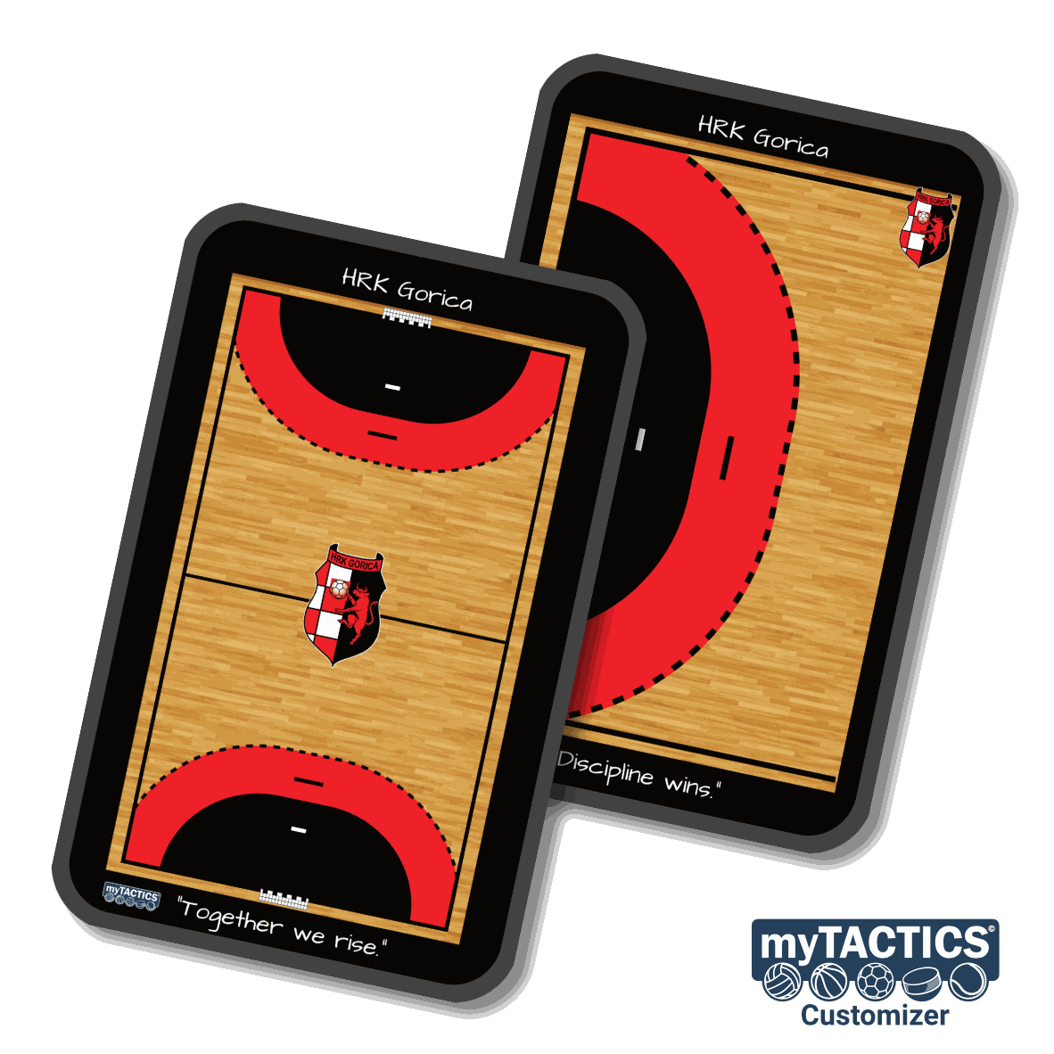 Individuell gestaltetes Taktikboard mit farbigen Markierungen und magnetischer Oberfläche