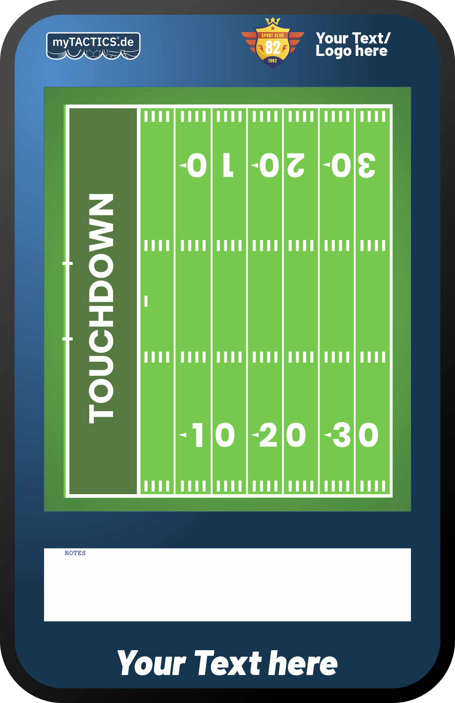 Tactics board American Football