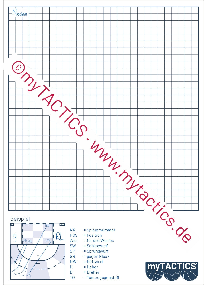 Handball match observation blocks