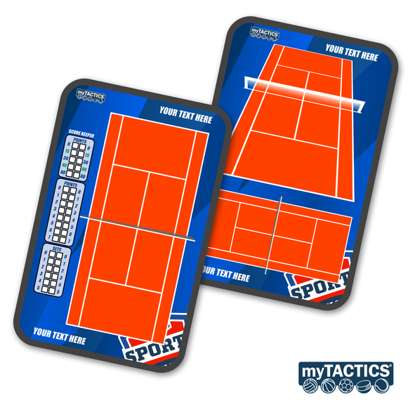 Taktiktafel-Set mit Spielfeldgrafik in Orange und Rot (myTACTICS, 2 Boards)